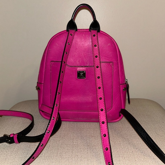 MCM Mini Neon Pink Backpack - Picture 3 of 9